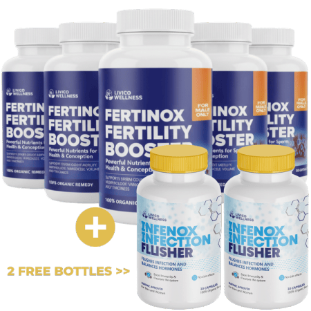 5 Bottles of Fertinox Fertility Booster and 1 Free Infection Flusher